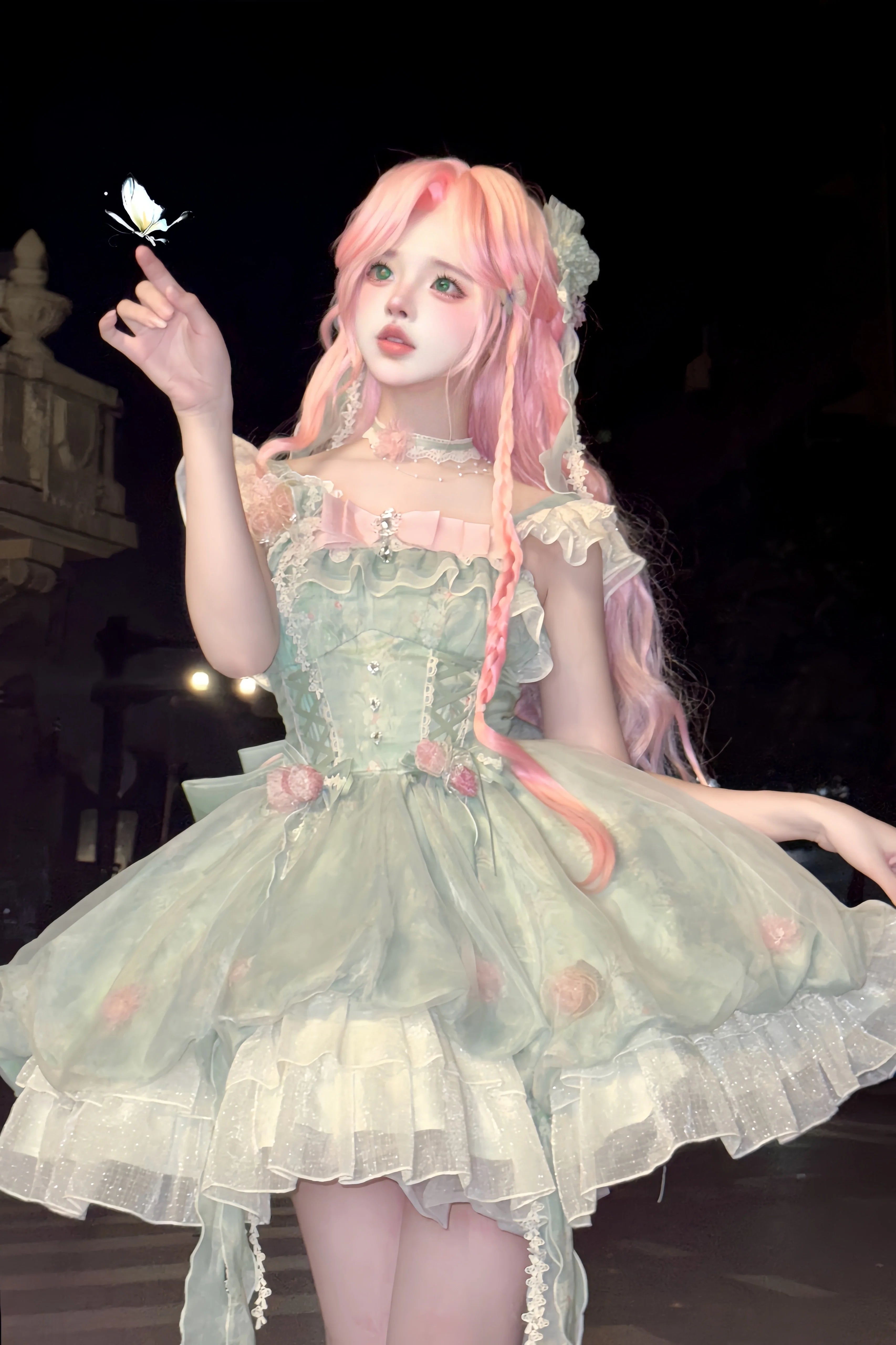 Floral Magician - Sweet Lolita Dress Floral Print Short Length JSK - image 5