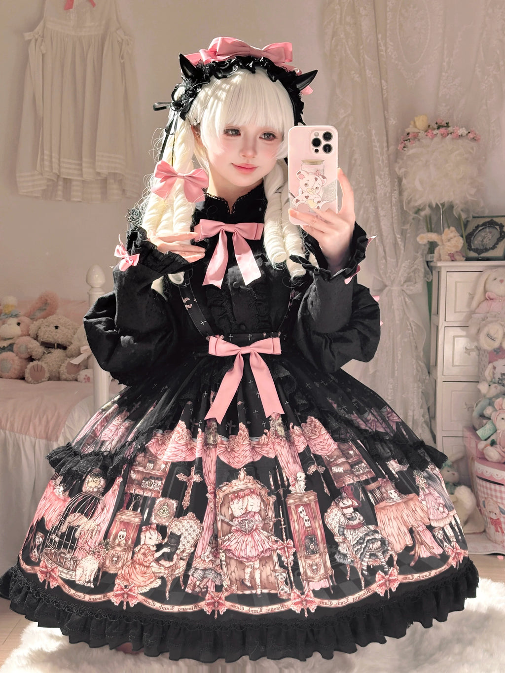 Missing Lamb Case - Gothic Lolita Dress Set with Sheep Prints - image 13