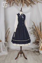 Rose Doll - Elegant Lolita Striped Fishbone Skirt - image 81
