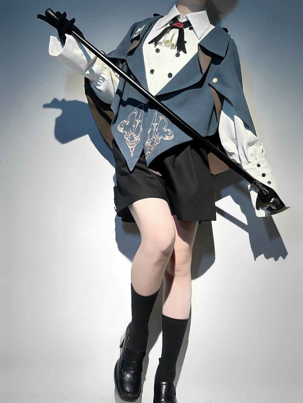 Narrative Poem - Ouji Lolita Shorts Suit with Shirt Cape and Vest - image 7