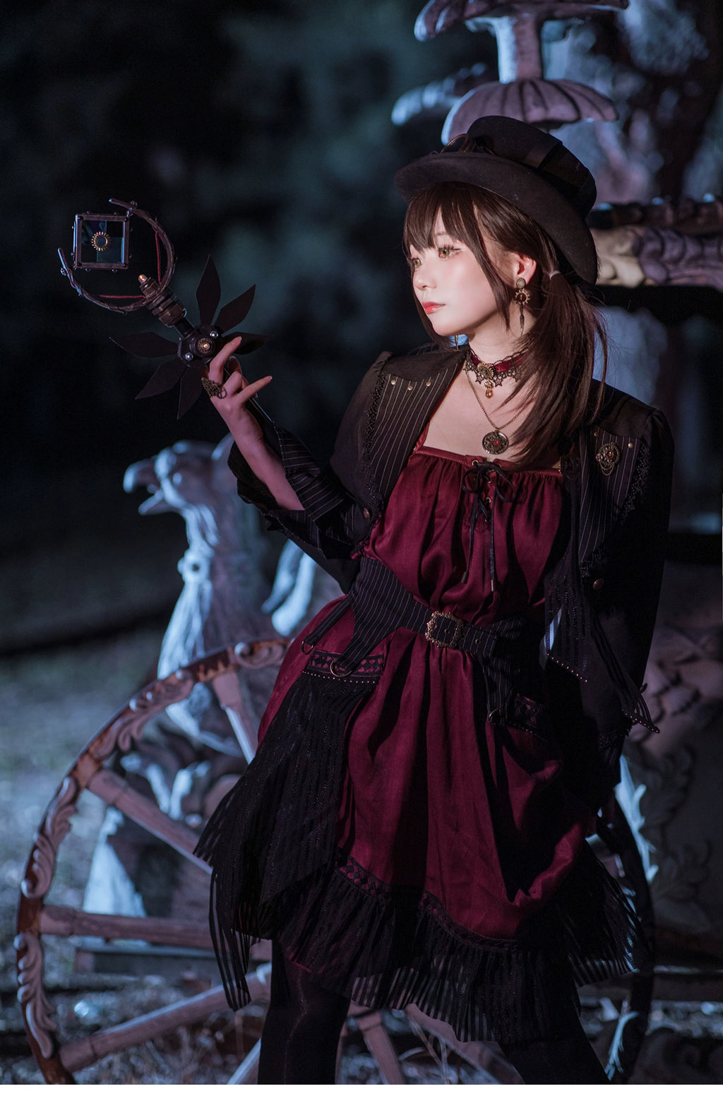 Gothic Lolita Black Cropped Cardigan Jacket - image 12