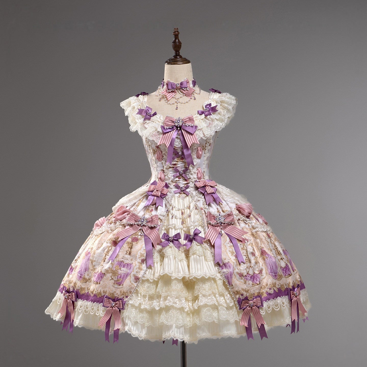 Antique Gem Fragrance Lolita Purple JSK Dress Set - image 17