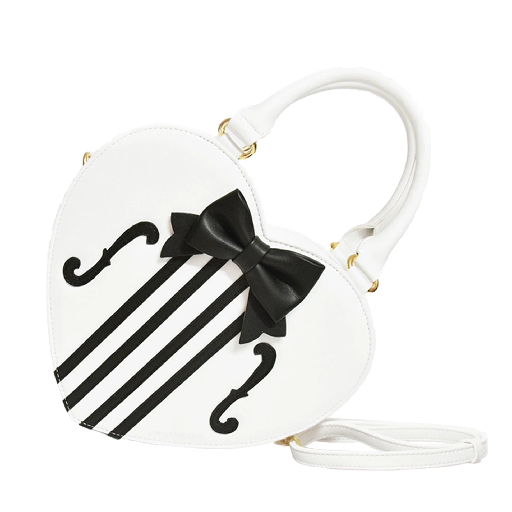 Heart of Violin - PU Classic Lolita Heart Shaped Bag, Violin and Bow Detail - image 17