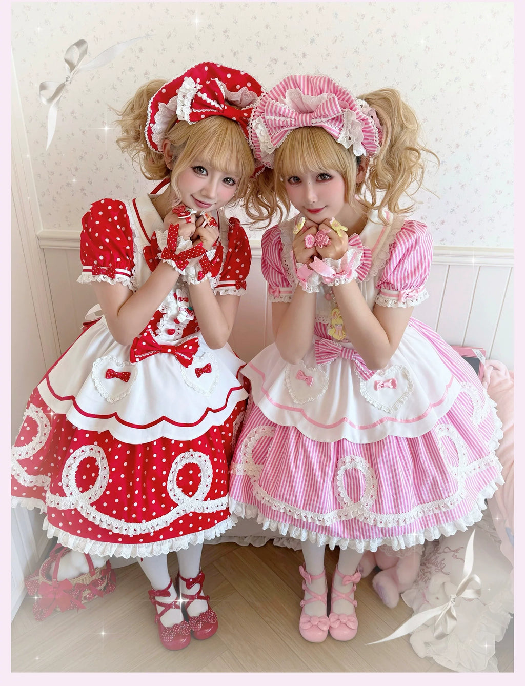 Candy Shop Manager - Old School Lolita Striped OP Dress, Detachable Apron - image 12