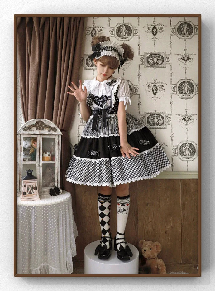Daily Lolita Cotton Asymmetric Print Socks - image 34