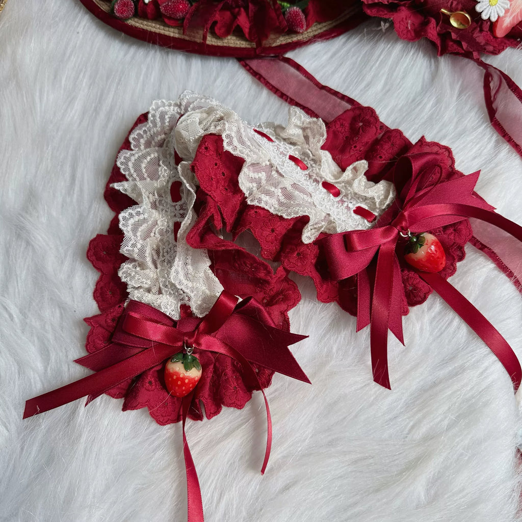 Red Sweet Lolita Headdresses and Strawberry Accessories - image 3