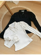 The Vow - Solid Lolita Sweater, Juliet Sleeve, Pointed Collar - image 3