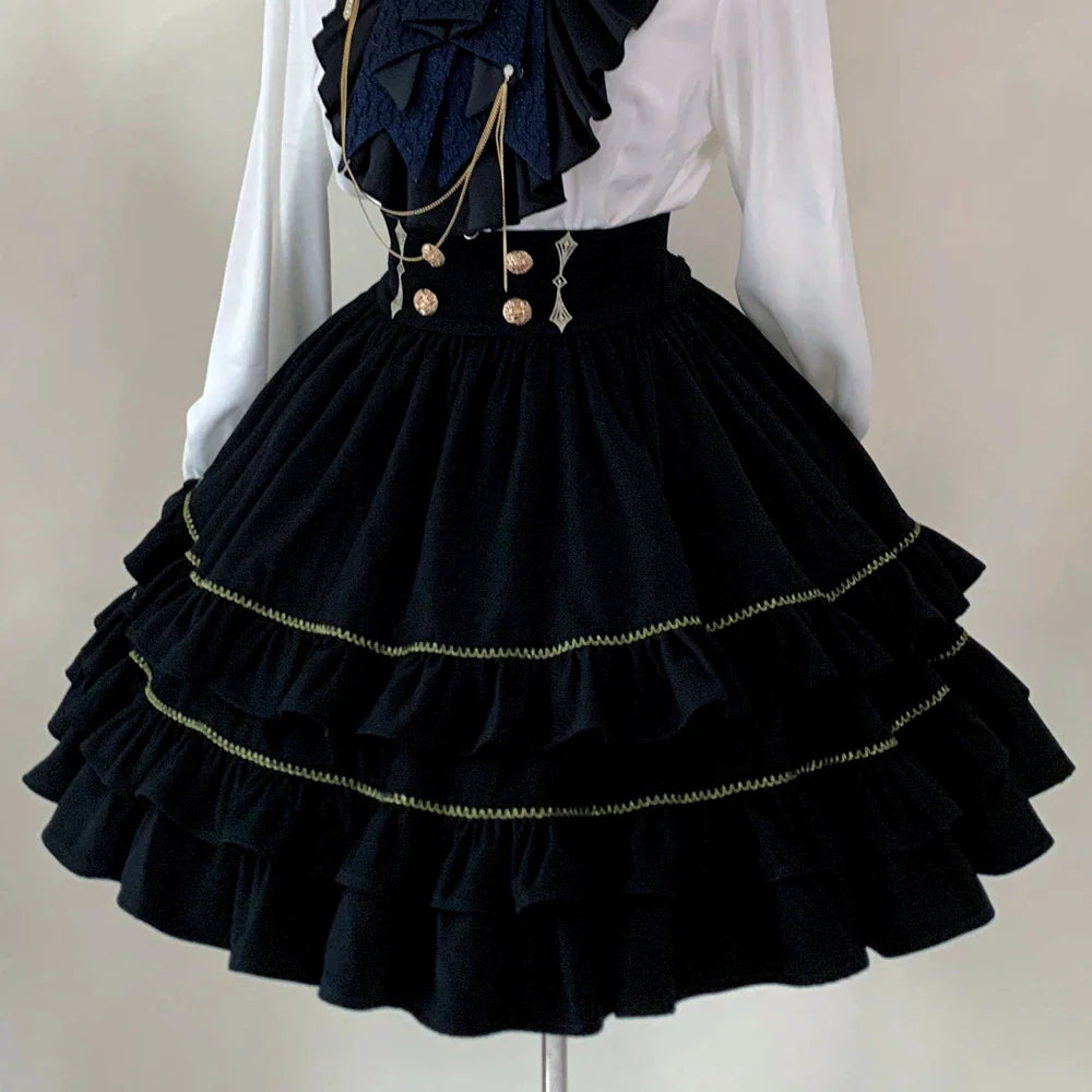 Fallen Moon Code - Retro Military Lolita Vest, Skirt and Pants Collection - image 29