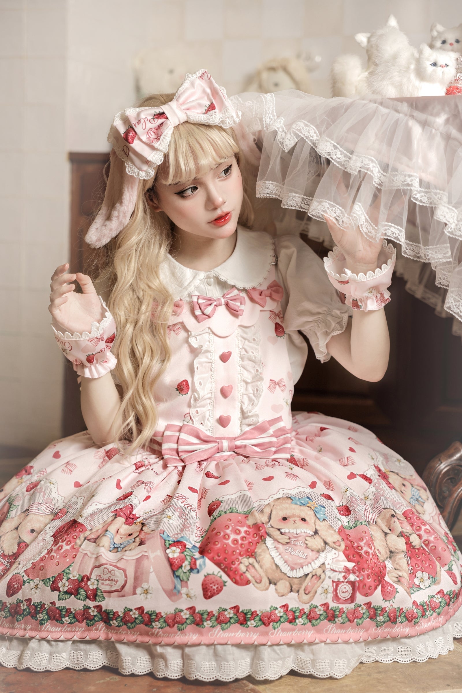 Rabbit Berry Gift Box - Sweet Lolita Salopette and Dress Set - image 23