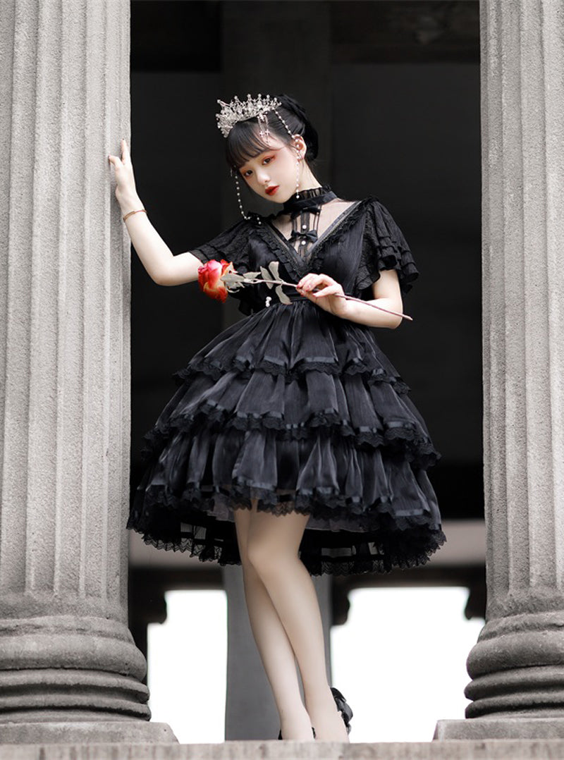 Castle Night - Dark Themed Gothic Lolita OP - image 15
