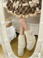 Winter Love Song - Winter Lolita Mid-Calf Boots Plush Snow Boots Thick Sole - image 4