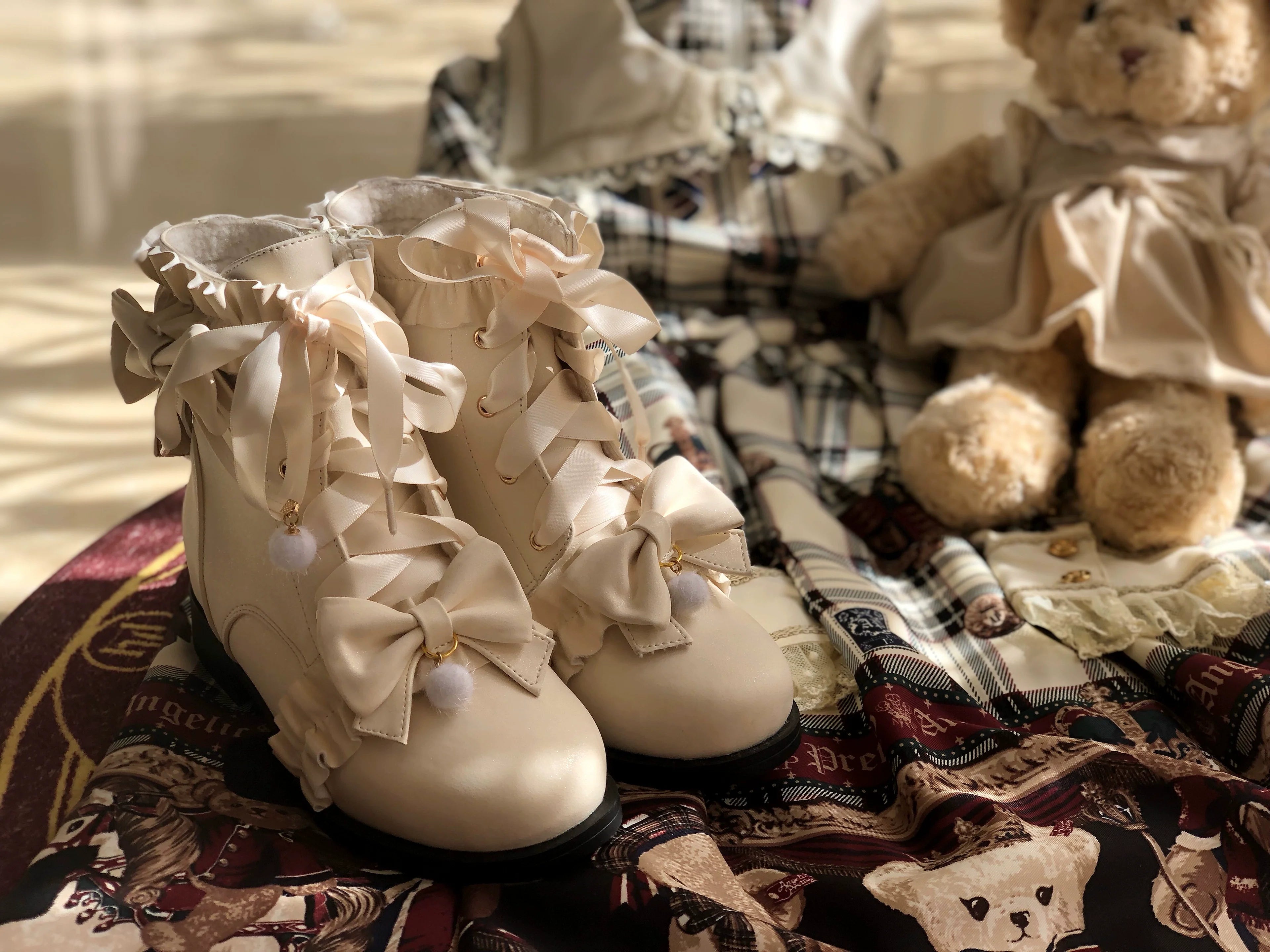 Enthusiastic Ideation - Elegant Lolita Shoes Fleeced Short Martin Boots - image 13