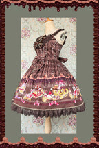Cream Meow - Sweet Lolita JSK, Cat Print and Accessories - image 8