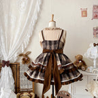 Caramel Cocoa - Sweet Lolita JSK Plaid Design Autumn and Winter Dress - image 9