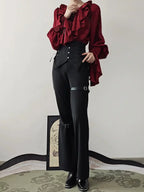 Ouji Lolita V-Line Backless Blouse & Slight Flare Pants - image 18
