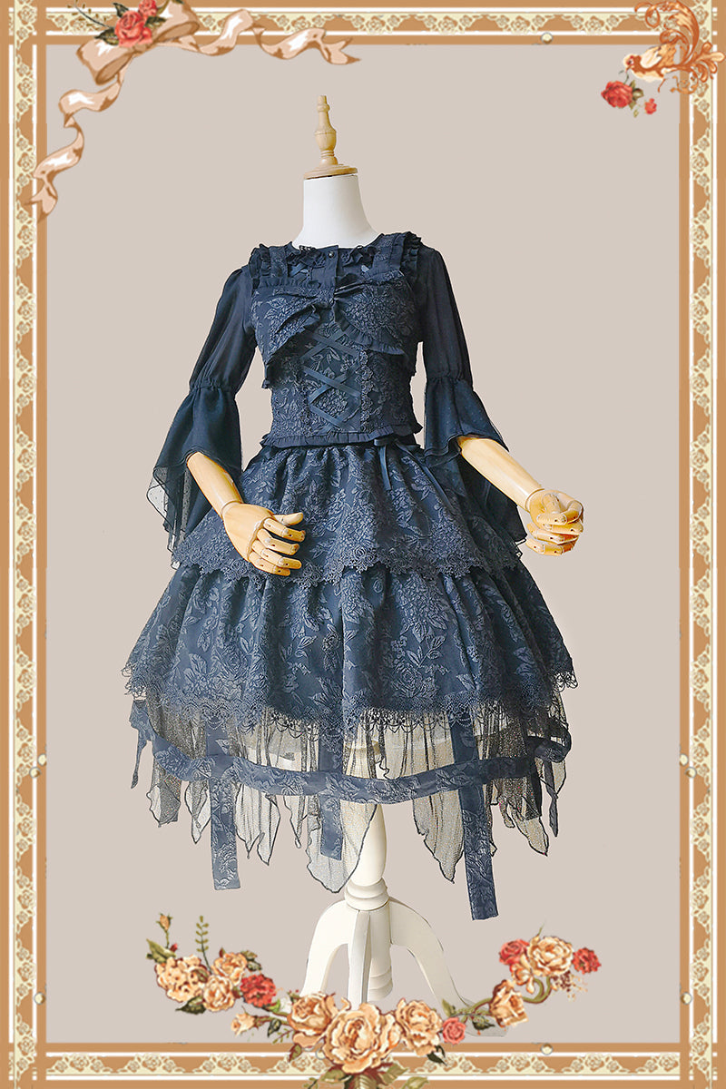 Witch's Apprentice - Gothic Lolita Split Type Black Suit - image 16