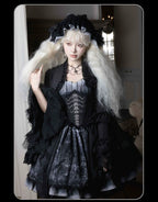 Bone-Eroded Butterfly - Gothic Lolita JSK & SK Set - image 2