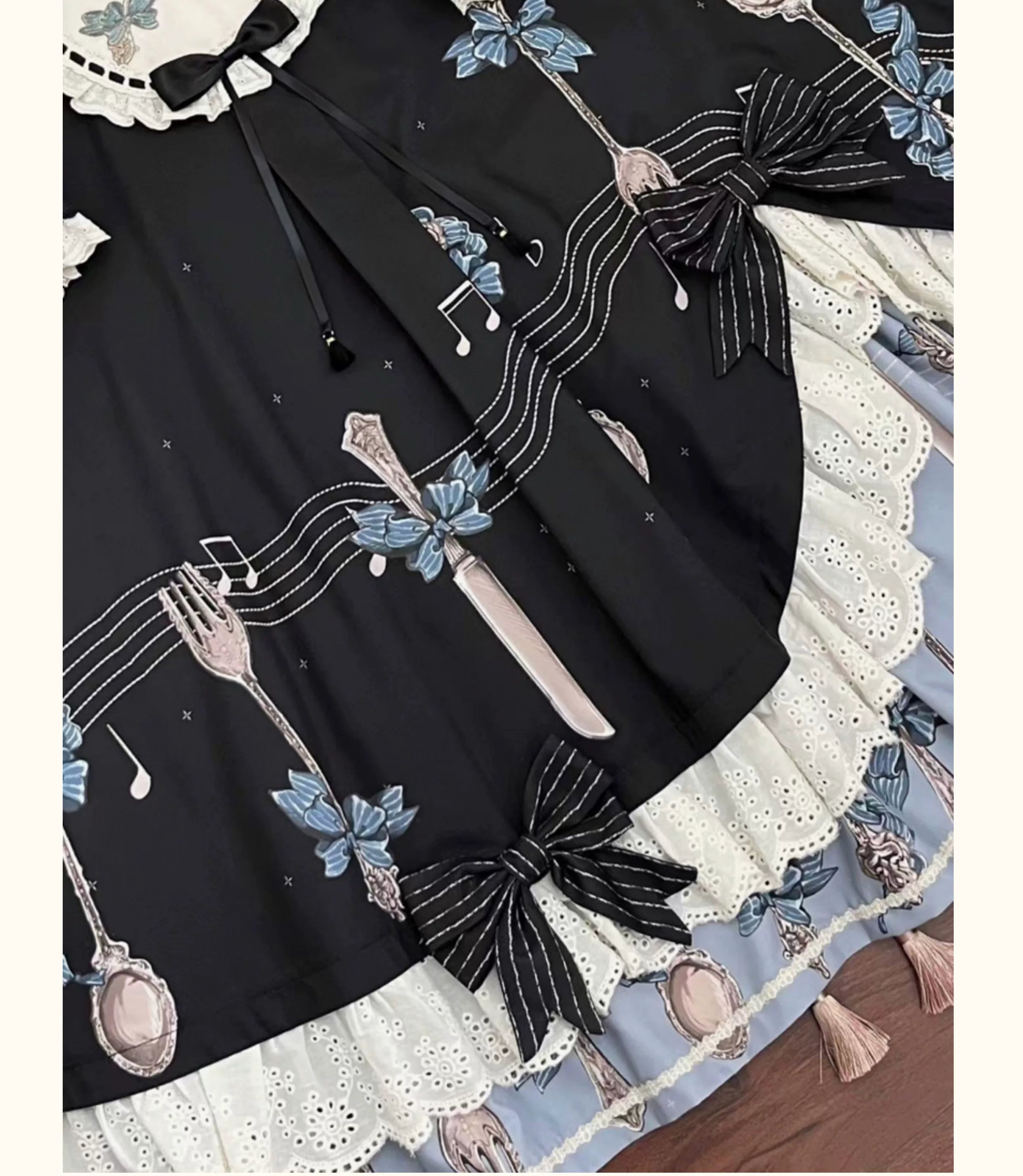 Witch's Banquet - Printed Doll-like Sweet Lolita OP, Apron-like Front and Accessories - image 5