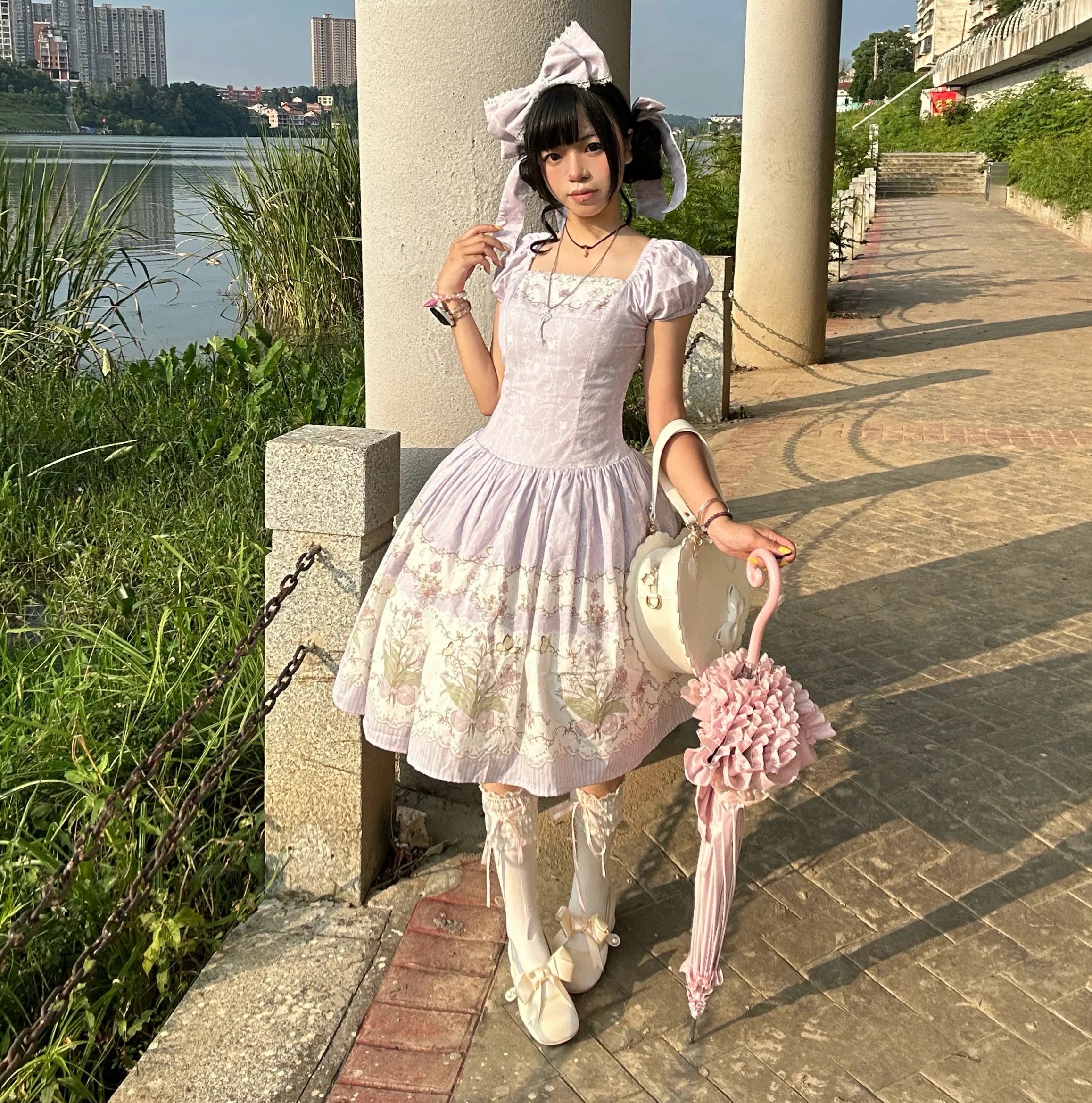 Jenny Flower - Cotton Old School Lolita Floral OP Dress - image 17