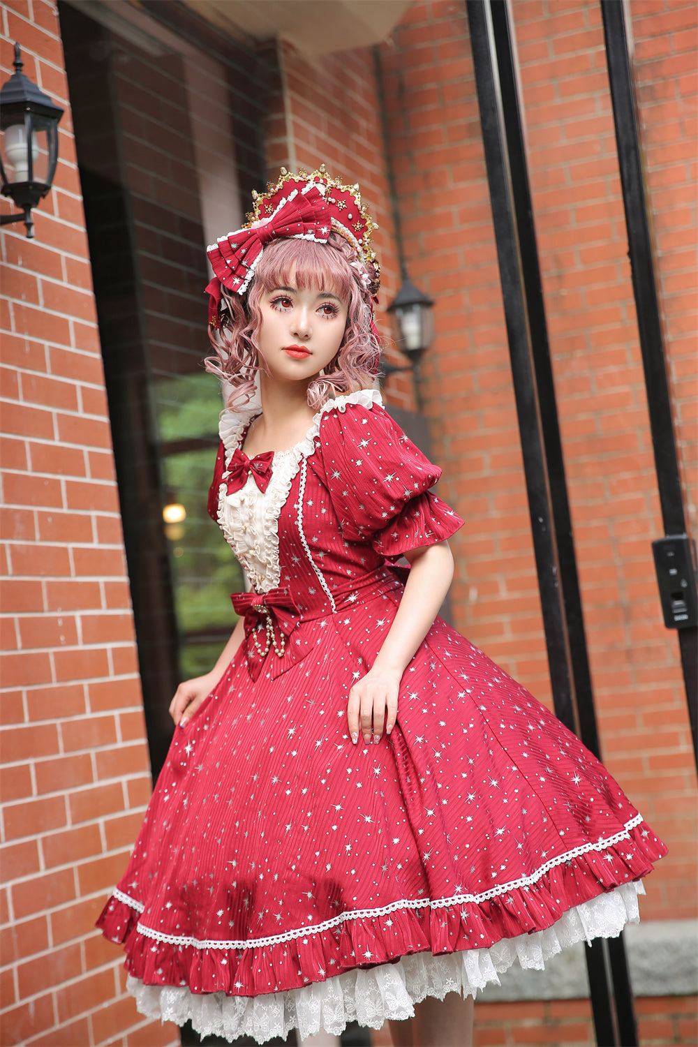 Midsummer Star - Silver Foil Printing Lolita OP Dress - image 16