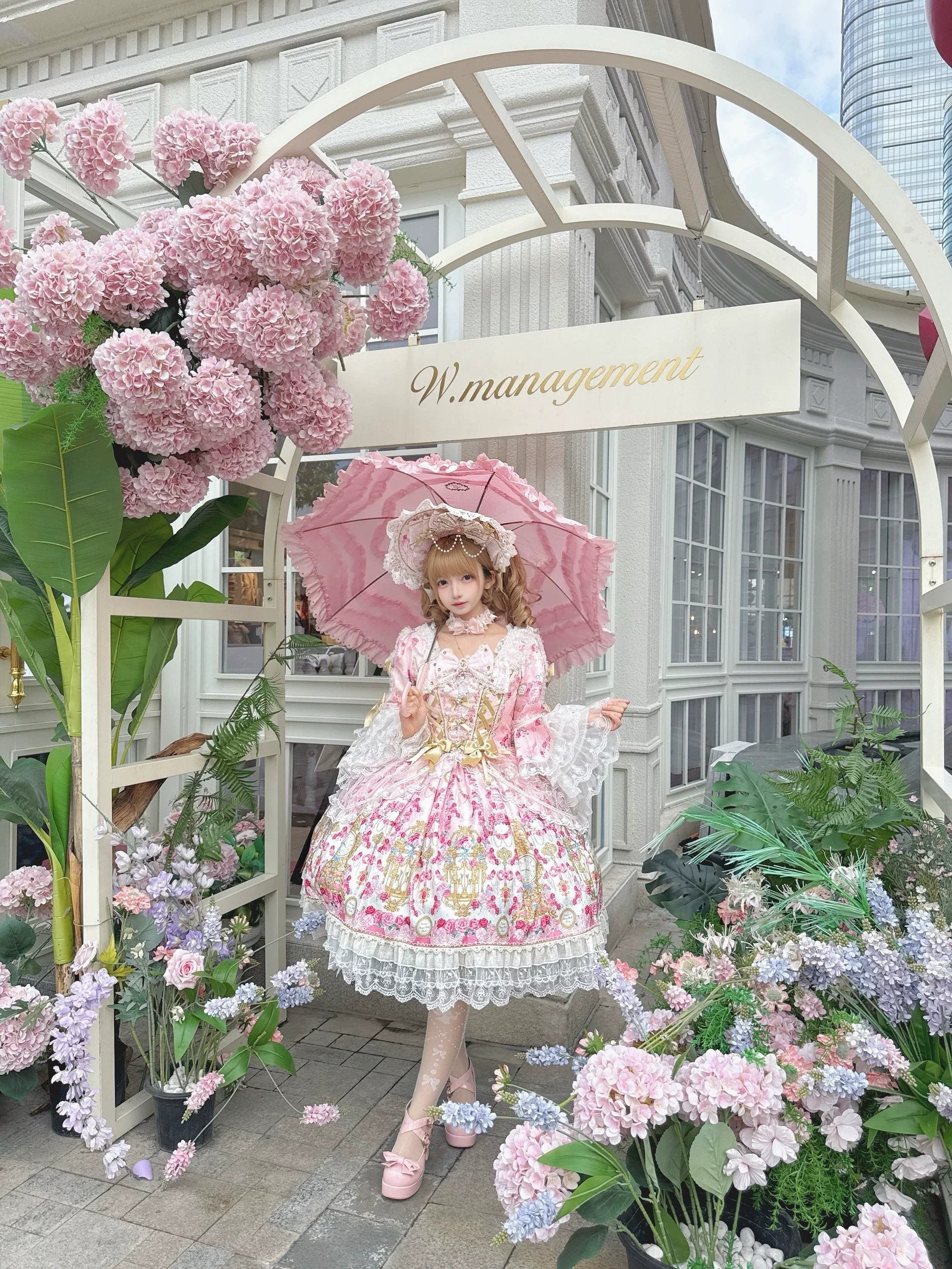 Rose Garden Prelude - Sweet Lolita OP Dress, Floral Printed - image 8