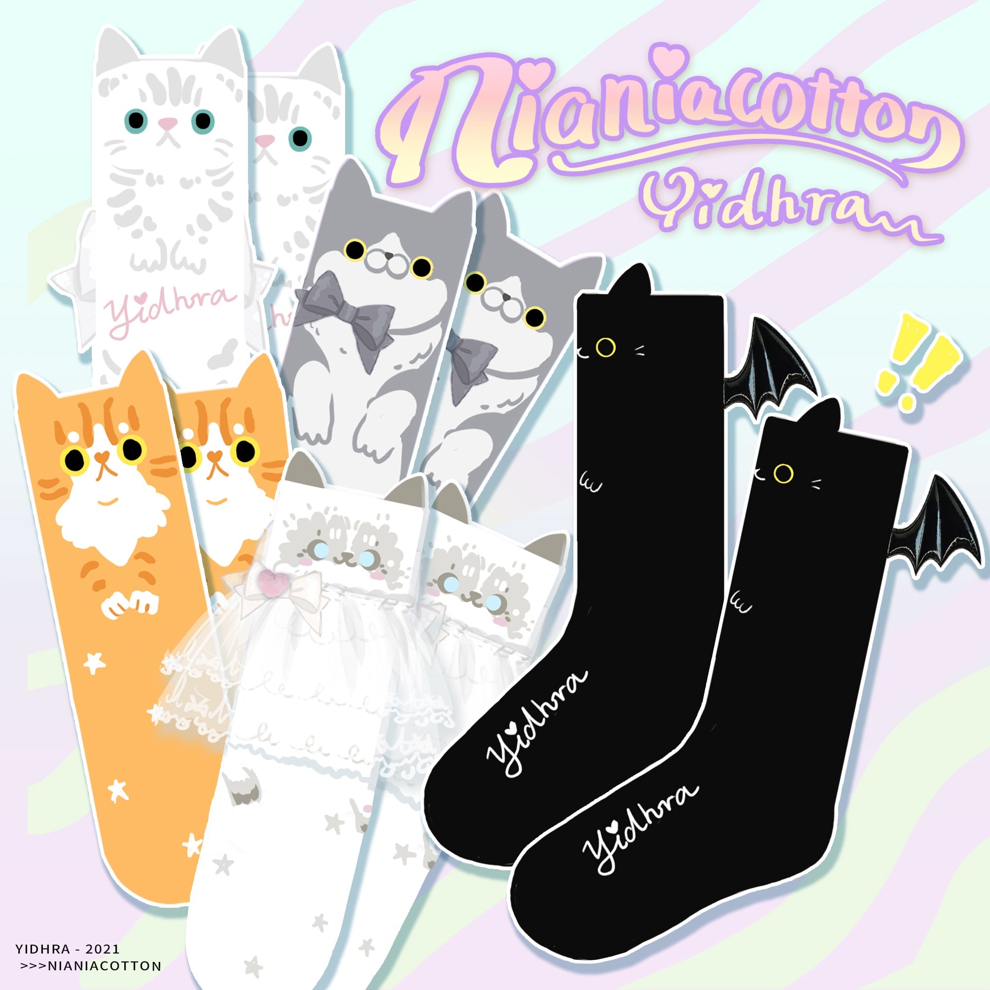 Cute Cat Cotton Lolita Socks - image 1