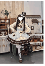 Cream Bud - Tiered Hem Old School Lolita JSK, Side Opening - image 19