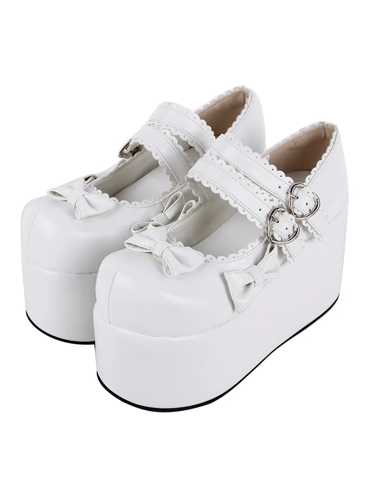 Angelic Imprint - Punk Lolita Shoes High Platform Shoes with Bow - image 9