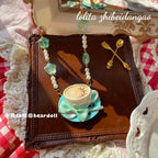 Old School Lolita Beaded Necklace, Coffee Cup Pendant - image 4