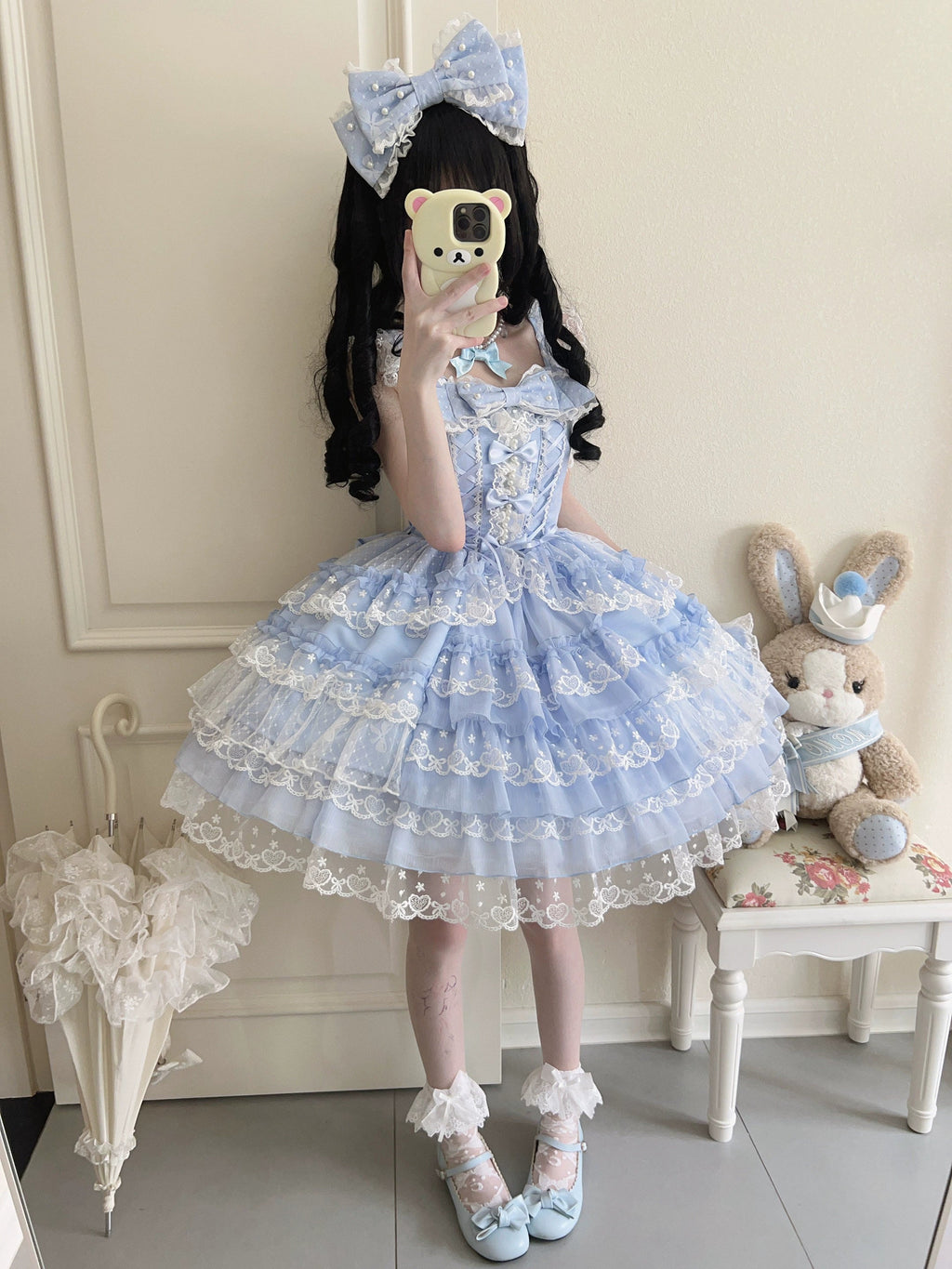 Sugar Girl Love Overture Sweet Lolita Tiered Ruffle JSK and Accessories - image 21