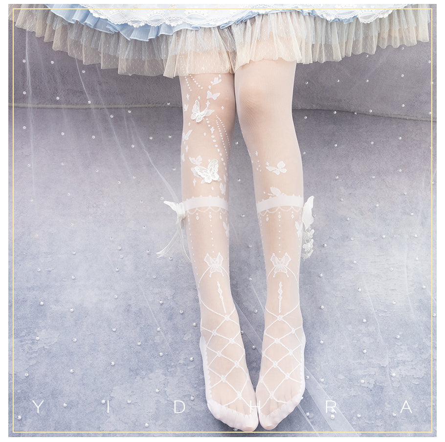 Wedding Night Butterfly - Kawaii Lolita Summer Tights - image 2