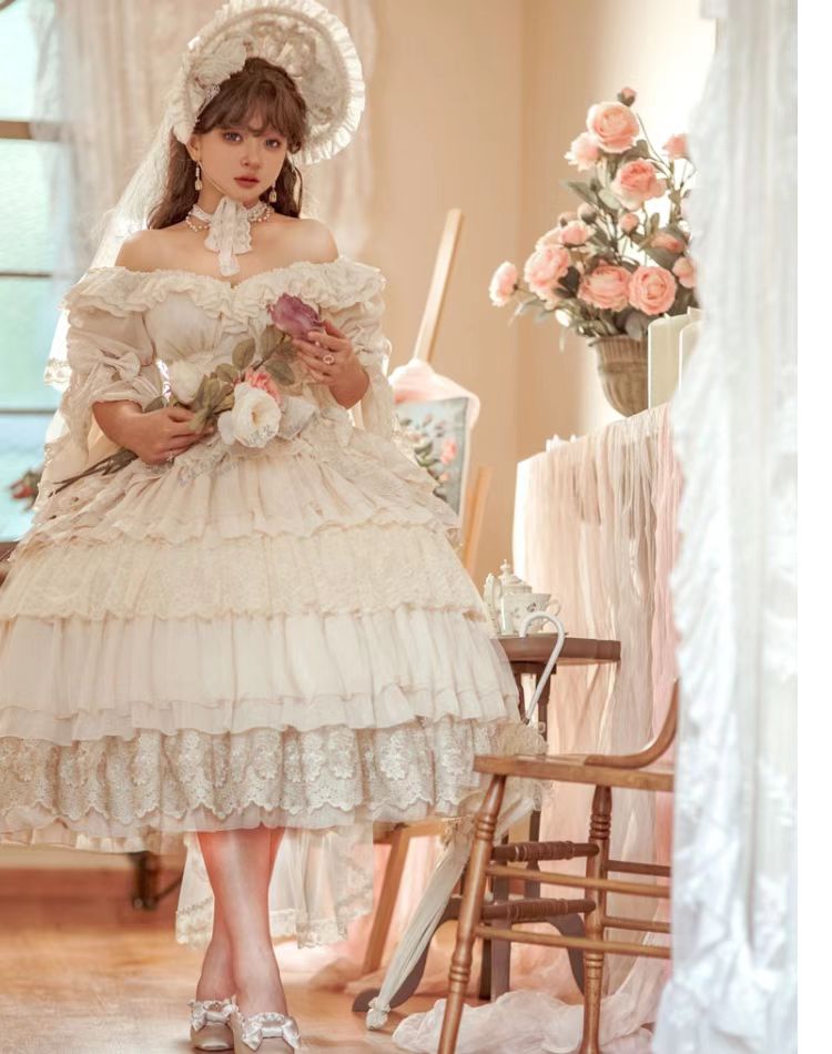 Elegant Lolita OP Dress Sunrise Elf Long Dress - image 2