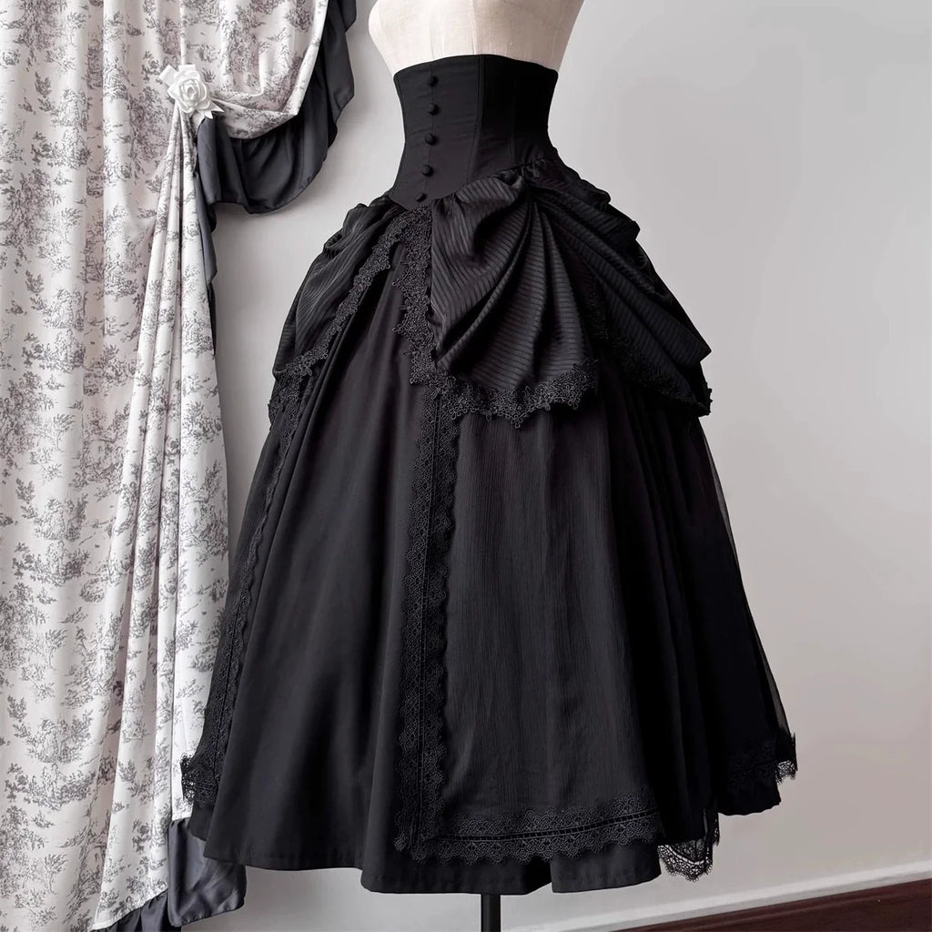 Dreaming Gothic Lolita Fishbone Long Skirt - image 2
