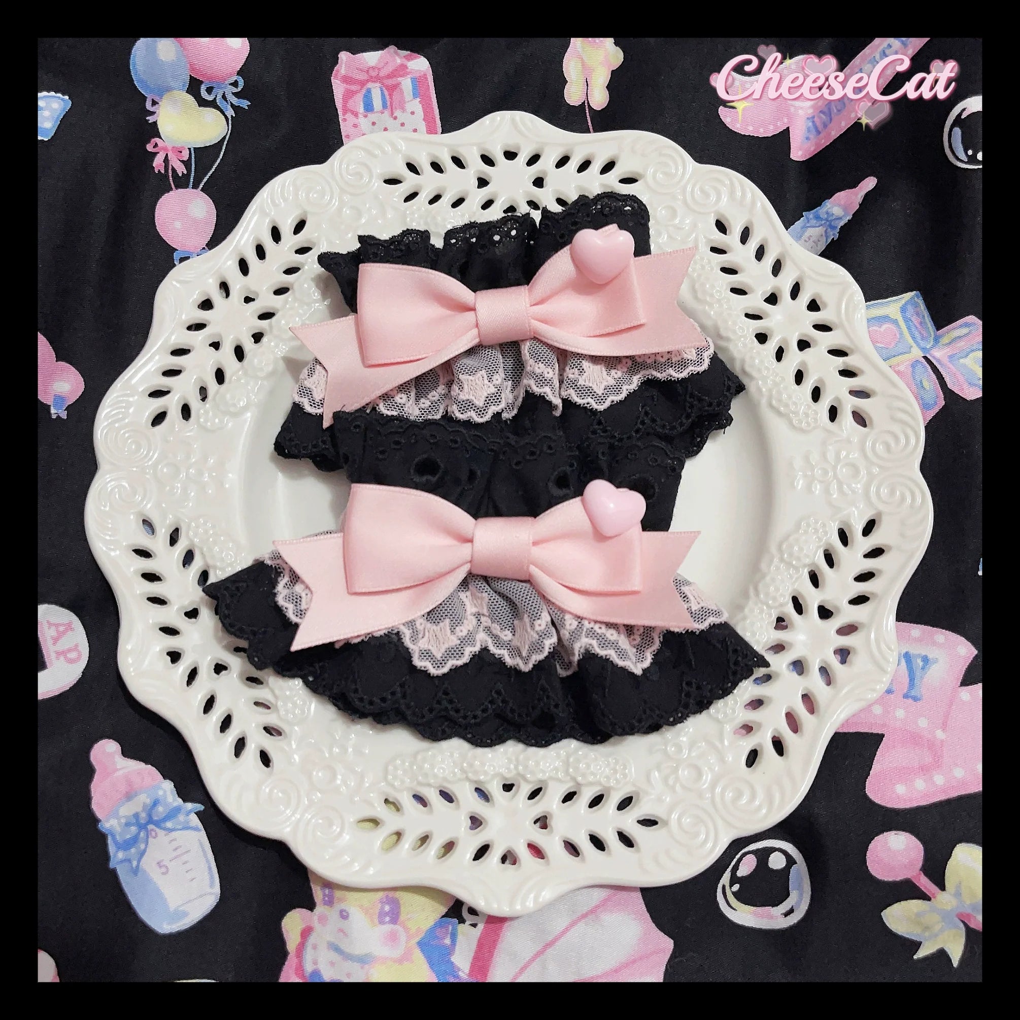 Creamy Celestial - Sweet Lolita Cuffs Handmade Lace Cuffs - image 11
