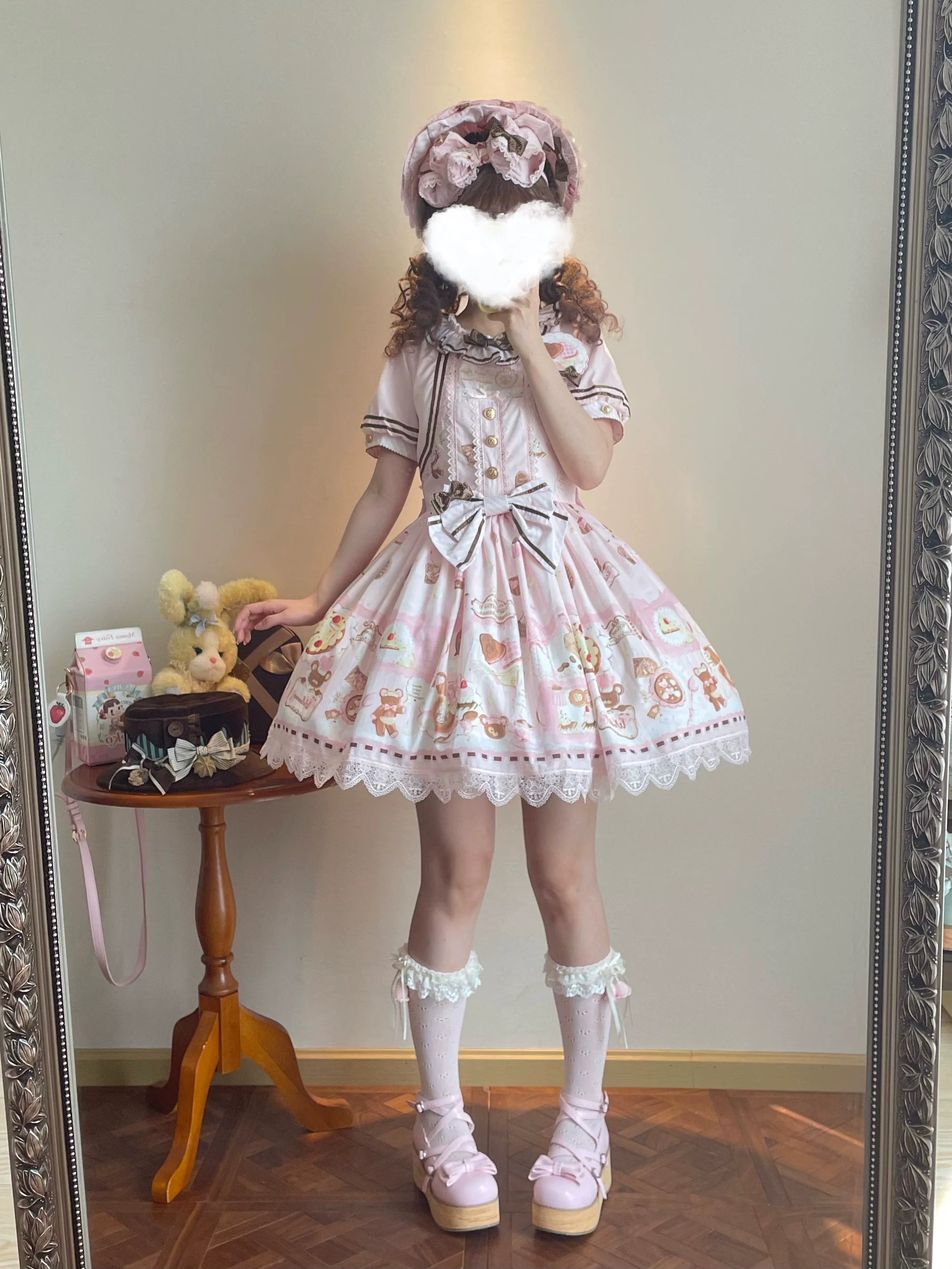 Dream Teahouse - Dessert Print Kawaii Lolita OP Dress Suit - image 5