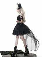 Star Swan Dream - Black Gothic Lolita JSK Dress, Swan Embroidery - image 13