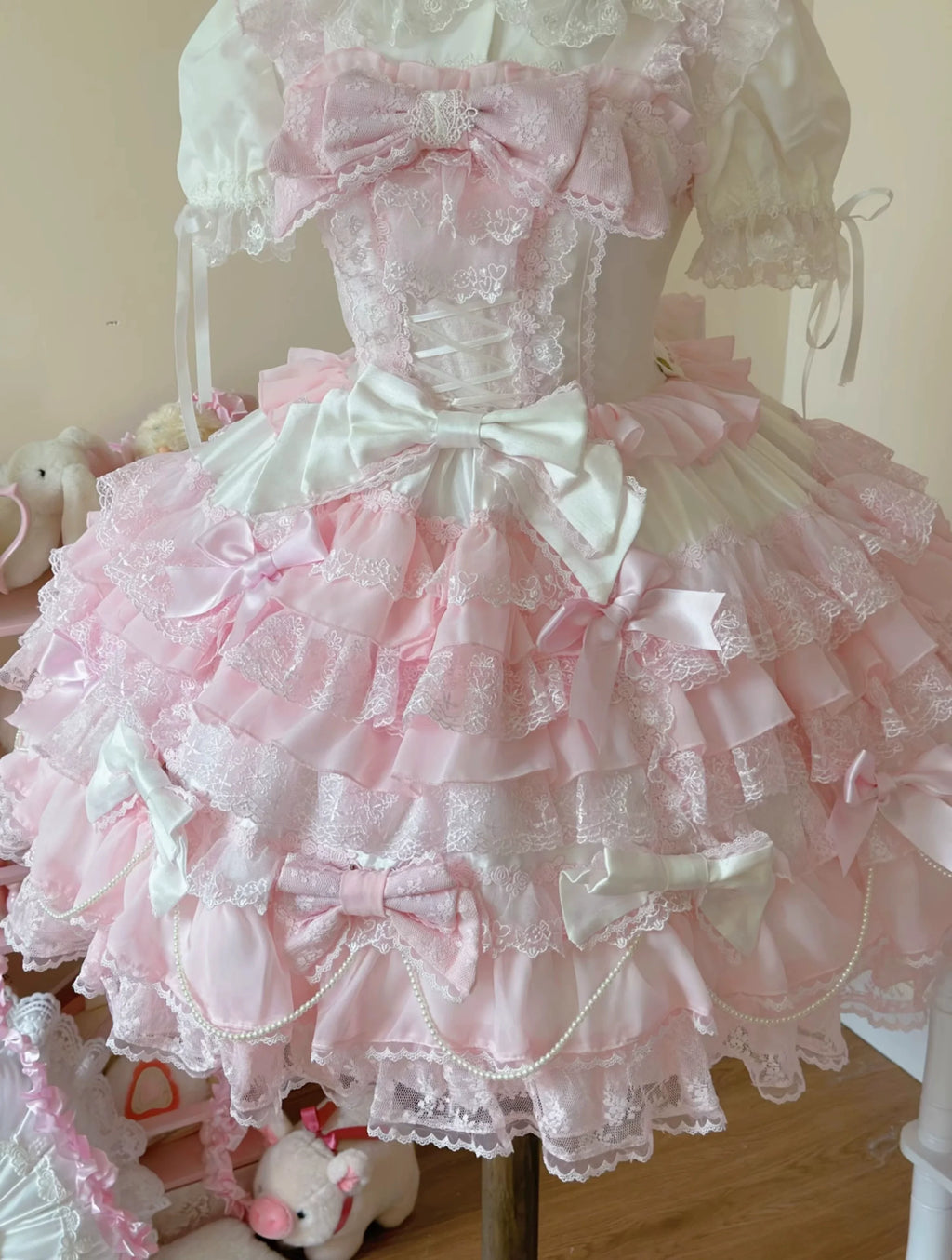 Love Descends - Wedding Lolita JSK Dress, White Blouse and Accessories - image 26