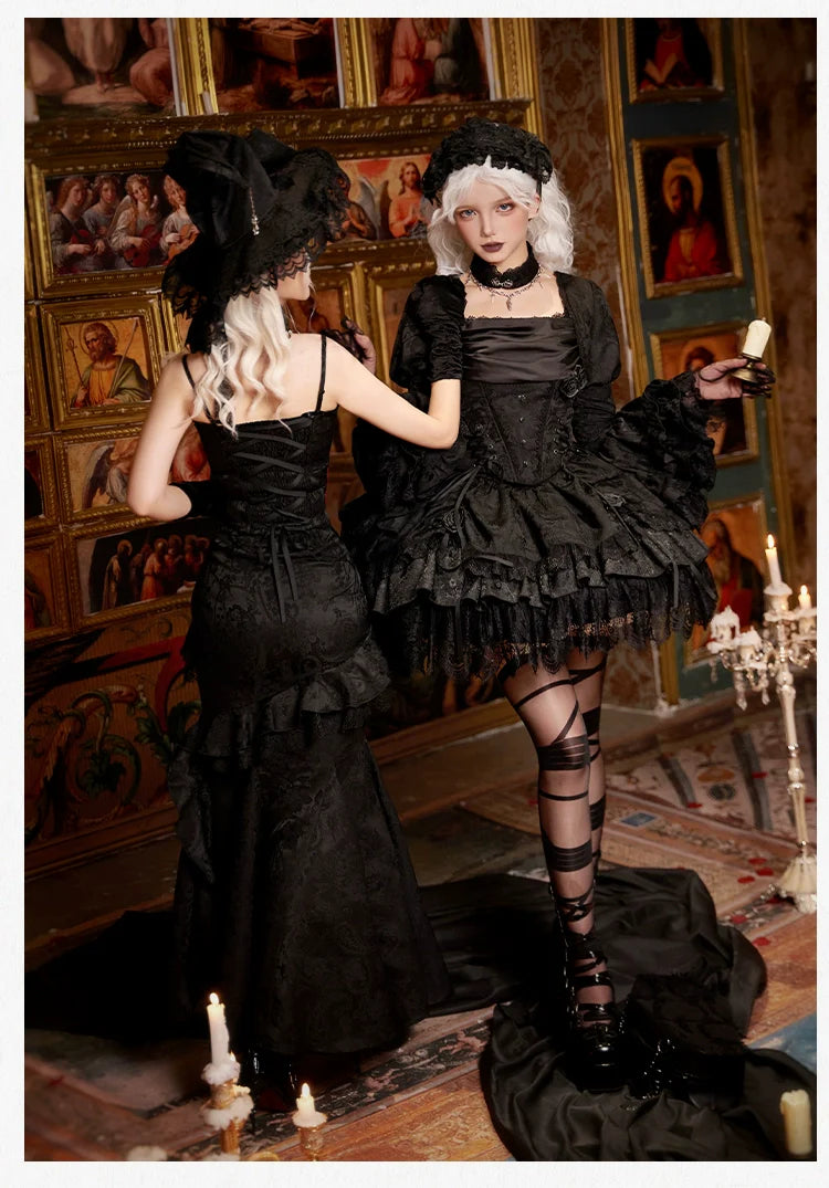Twilight Witch-Inspired Black Gothic Lolita Skirt Set - image 64