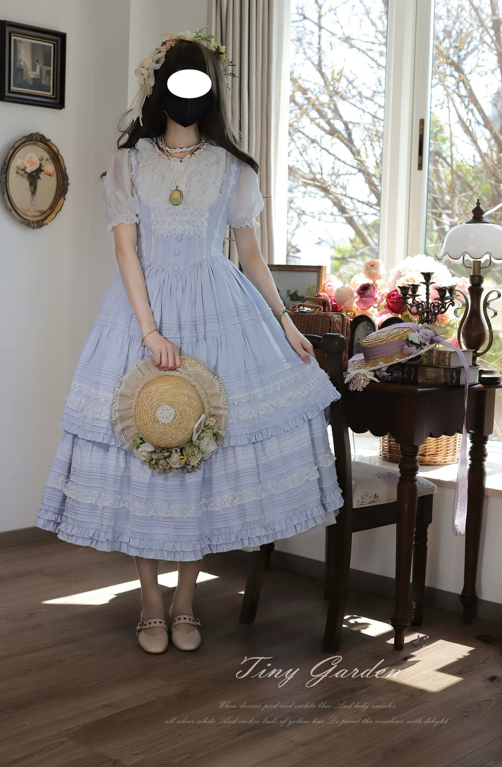 Marguerite Daisy - Classic Lolita Bust-supporting JSK Dress, Layered Lace - image 1
