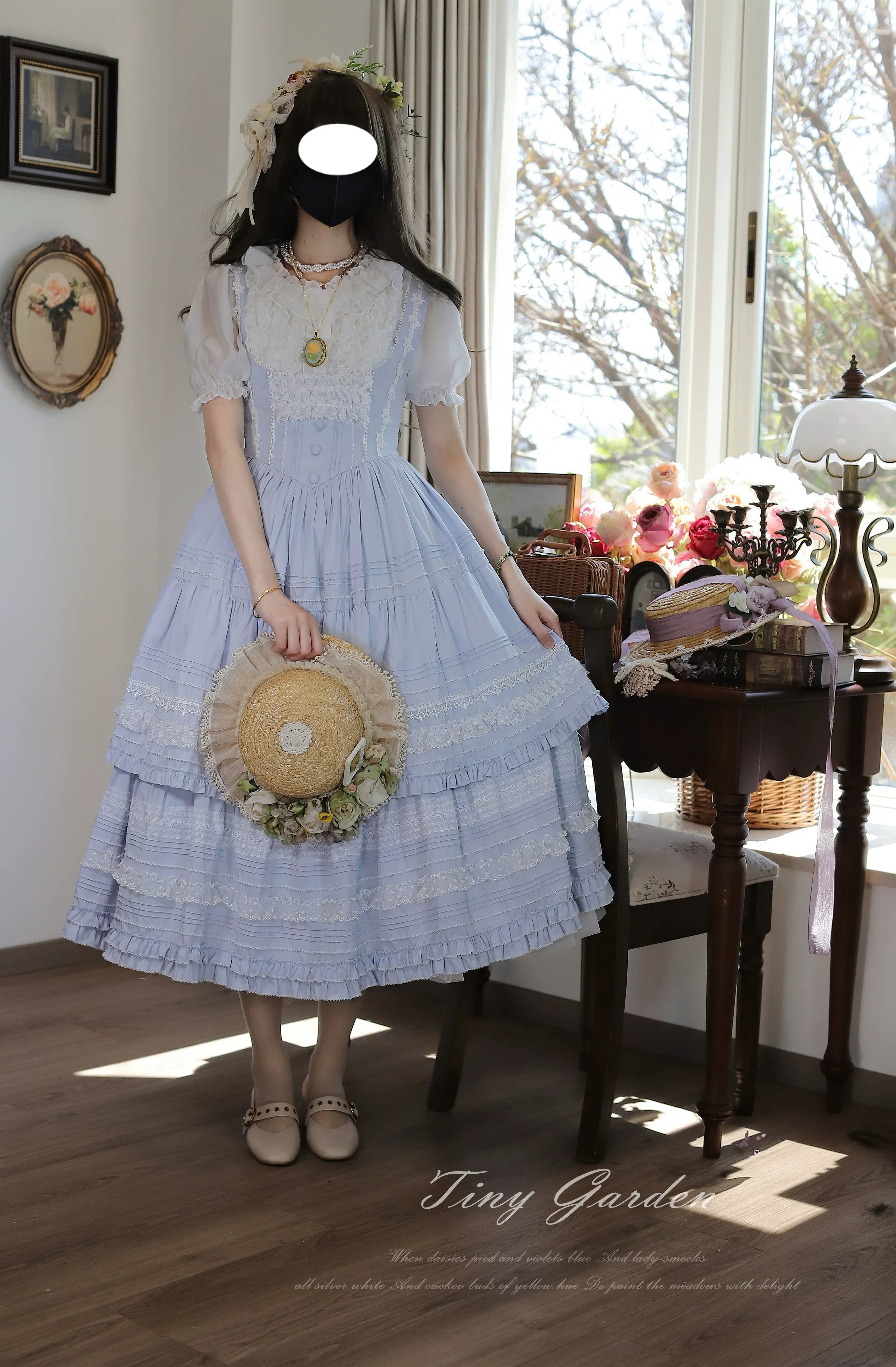 Marguerite Daisy - Classic Lolita Bust-supporting JSK Dress, Layered Lace - image 1