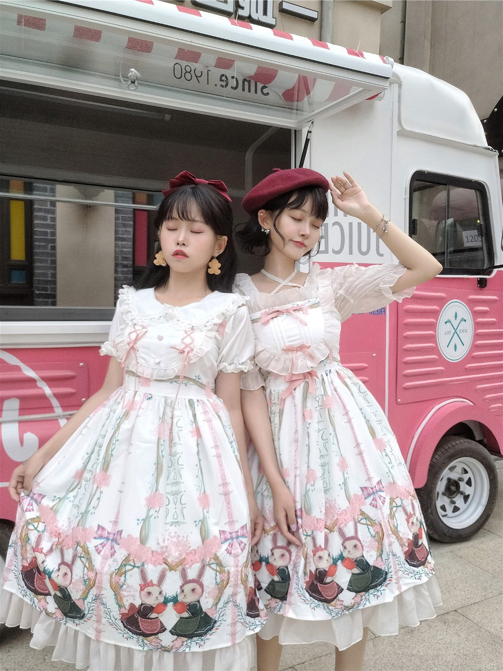 Picnic Bunny Girl - Plus Size Lolita JSK Short Sleeve OP Dress - image 4