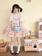 Little Bear Bonny - Kawaii Lolita Salopette, Bear & Dessert Print - image 7