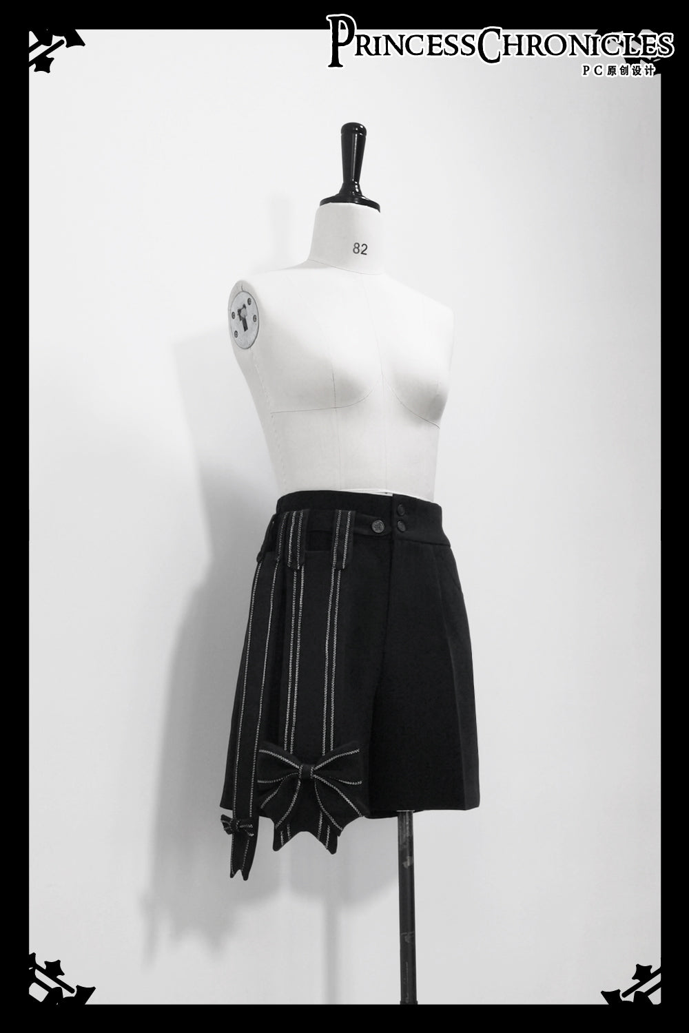 ShenYao - Ouji Vintage Lolita Black Bow Shorts - image 1