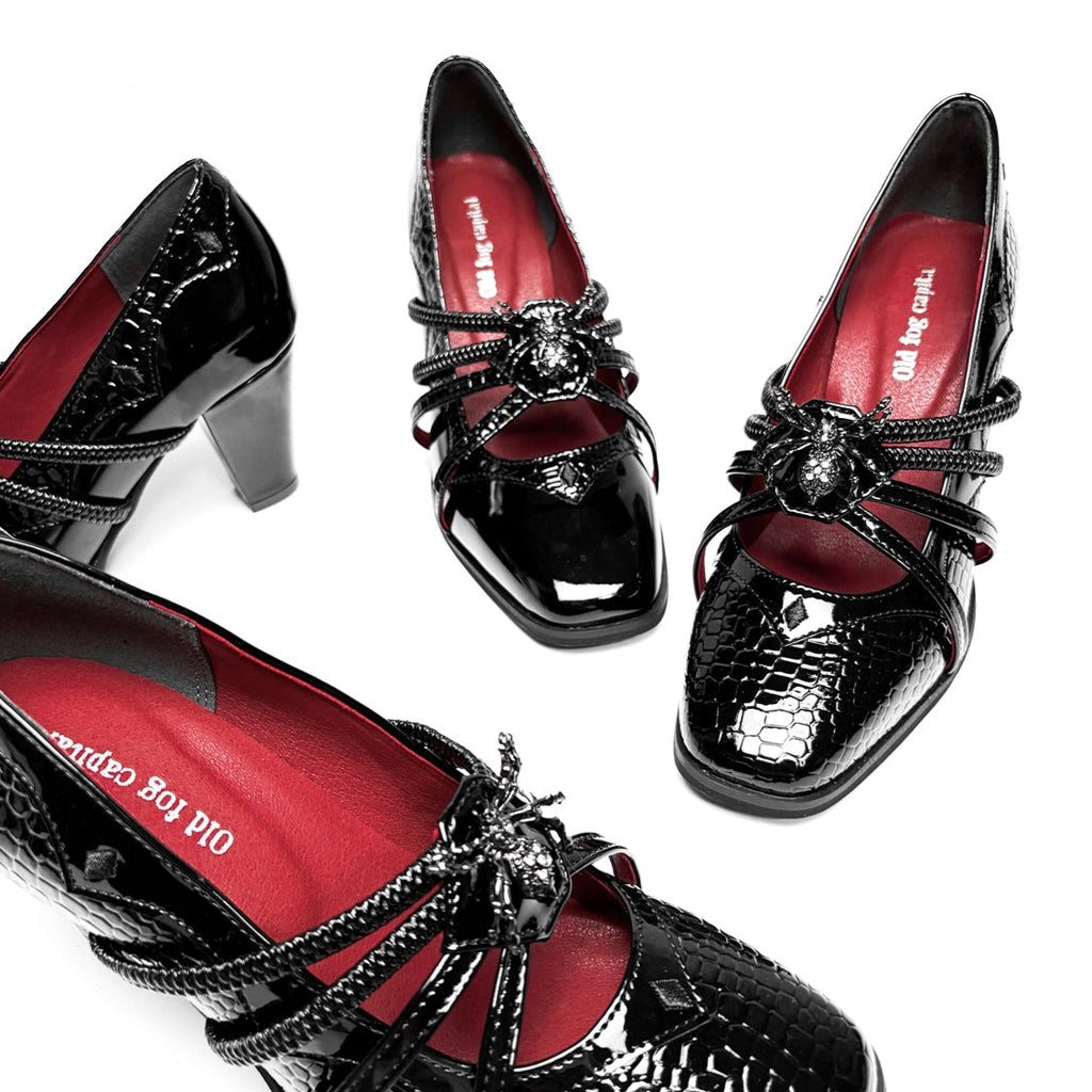 Spider Banquet - Croc Patent Gothic Lolita Heels - image 14