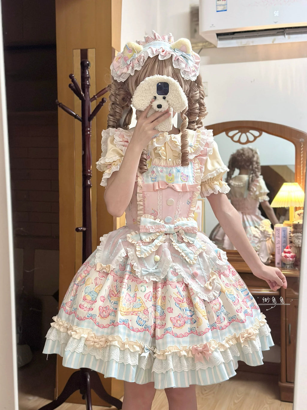 Sweet Cat Fruit Candy - Sweet Lolita Dessert Printed JSK Dress, Bows & Ruffles and Accessories - image 16