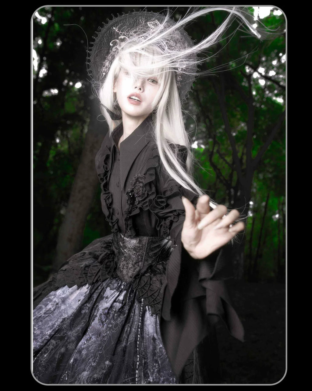 Bone-Eroded Butterfly - Gothic Lolita JSK & SK Set - image 22