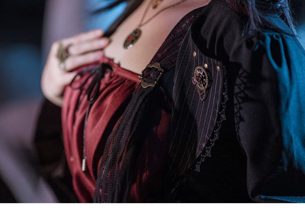 Gothic Lolita Black Cropped Cardigan Jacket - image 24