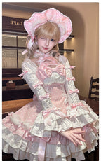 Old School Lolita Halter Neck OP Dress, Polka Dot Accent - image 10