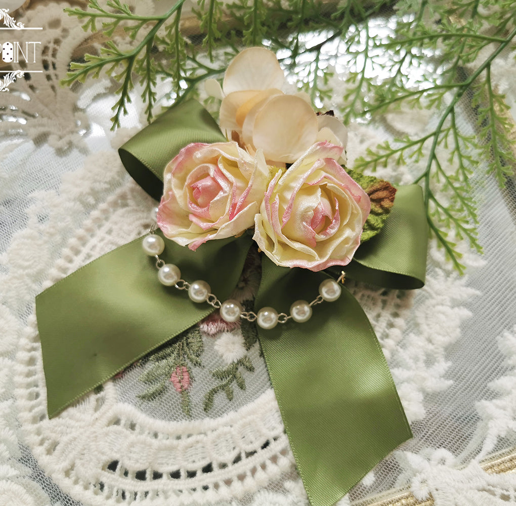 Sally's Garden - Lolita Flower Bow Lace Necklace - image 2