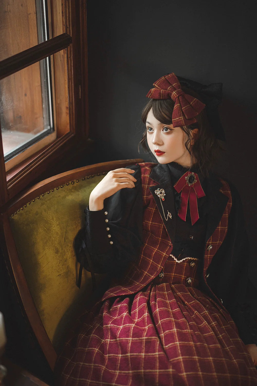 Rose - Elegant Lolita Fishbone Grid Skirt Customized - image 34